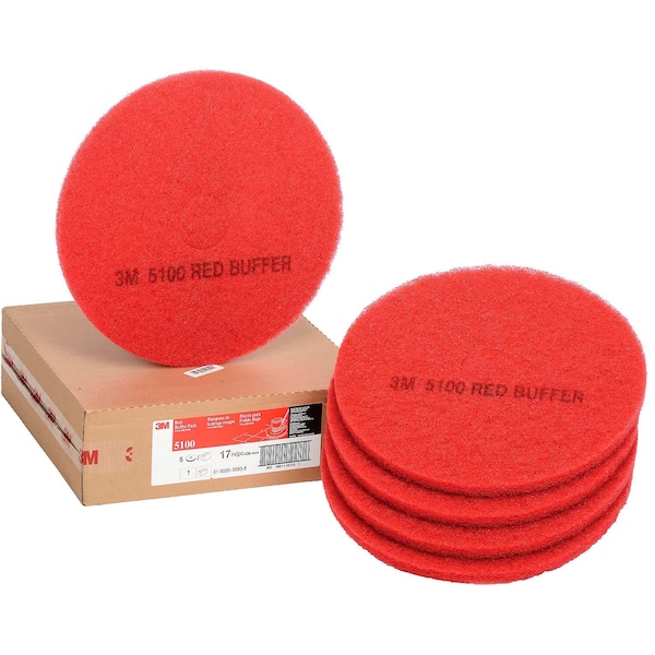 Buffer Pad 5100, 17, Red, 5PK